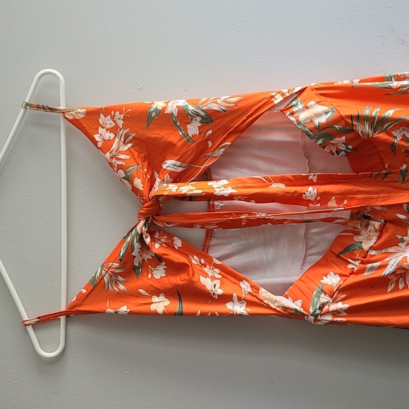 Womens Summer Sexy Sling Dress Hollow Cut Out Belly Slit Beach Casual Dress 2X - Picture 9 of 13